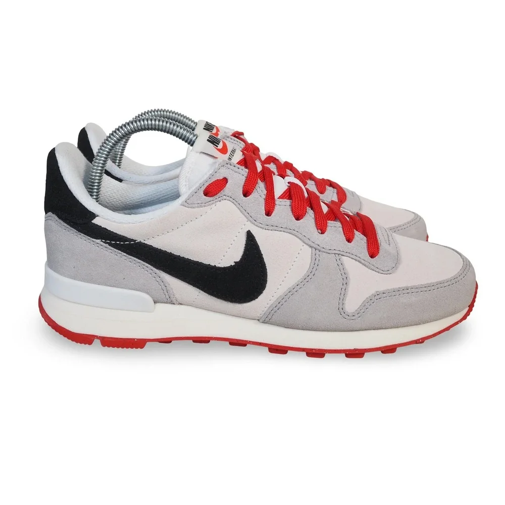 Nike By You Internationalist Womens 6.5 White Grey Red Black CW7637-991 Shoes